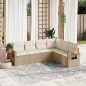 vidaXL 6-tlg. Garten-Sofagarnitur mit Kissen Beige Poly Rattan vidaXL 6-tlg. Garten-Sofagarnitur mit Kissen Beige Poly Rattan