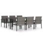vidaXL 7-tlg. Garten-Essgruppe Poly Rattan Grau vidaXL 7-tlg. Garten-Essgruppe Poly Rattan Grau