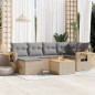 vidaXL 7-tlg. Garten-Sofagarnitur mit Kissen Beige Poly Rattan vidaXL 7-tlg. Garten-Sofagarnitur mit Kissen Beige Poly Rattan