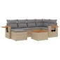 vidaXL 7-tlg. Garten-Sofagarnitur mit Kissen Beige Poly Rattan vidaXL 7-tlg. Garten-Sofagarnitur mit Kissen Beige Poly Rattan