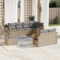 vidaXL 8-tlg. Garten-Sofagarnitur mit Kissen Beige Poly Rattan vidaXL 8-tlg. Garten-Sofagarnitur mit Kissen Beige Poly Rattan