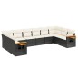 vidaXL 10-tlg. Garten-Sofagarnitur mit Kissen Schwarz Poly Rattan vidaXL 10-tlg. Garten-Sofagarnitur mit Kissen Schwarz Poly Rattan