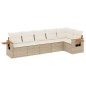 vidaXL 6-tlg. Garten-Sofagarnitur mit Kissen Beige Poly Rattan vidaXL 6-tlg. Garten-Sofagarnitur mit Kissen Beige Poly Rattan