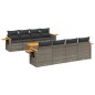 vidaXL 9-tlg. Garten-Sofagarnitur mit Kissen Grau Poly Rattan vidaXL 9-tlg. Garten-Sofagarnitur mit Kissen Grau Poly Rattan