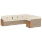 vidaXL 9-tlg. Garten-Sofagarnitur mit Kissen Beige Poly Rattan vidaXL 9-tlg. Garten-Sofagarnitur mit Kissen Beige Poly Rattan