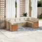 vidaXL 9-tlg. Garten-Sofagarnitur mit Kissen Grau Poly Rattan vidaXL 9-tlg. Garten-Sofagarnitur mit Kissen Grau Poly Rattan
