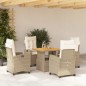 vidaXL 5-tlg. Garten-Essgruppe mit Kissen Beige Poly Rattan vidaXL 5-tlg. Garten-Essgruppe mit Kissen Beige Poly Rattan
