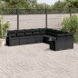 vidaXL 10-tlg. Garten-Sofagarnitur mit Kissen Schwarz Poly Rattan vidaXL 10-tlg. Garten-Sofagarnitur mit Kissen Schwarz Poly Rattan