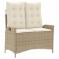vidaXL 2-tlg. Garten-Essgruppe mit Kissen Beige Poly Rattan vidaXL 2-tlg. Garten-Essgruppe mit Kissen Beige Poly Rattan