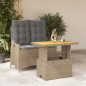 vidaXL 2-tlg. Garten-Essgruppe mit Kissen Beige Poly Rattan vidaXL 2-tlg. Garten-Essgruppe mit Kissen Beige Poly Rattan