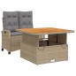 vidaXL 2-tlg. Garten-Essgruppe mit Kissen Beige Poly Rattan vidaXL 2-tlg. Garten-Essgruppe mit Kissen Beige Poly Rattan