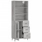 Highboard Grau Sonoma 69,5x34x180 cm Holzwerkstoff Highboard Grau Sonoma 69,5x34x180 cm Holzwerkstoff