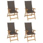 Gartenstühle 4 Stk. mit Taupe Kissen Massivholz Teak Gartenstühle 4 Stk. mit Taupe Kissen Massivholz Teak