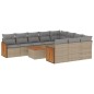 vidaXL 11-tlg. Garten-Sofagarnitur mit Kissen Beige Poly Rattan vidaXL 11-tlg. Garten-Sofagarnitur mit Kissen Beige Poly Rattan