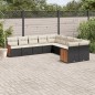 vidaXL 10-tlg. Garten-Sofagarnitur mit Kissen Schwarz Poly Rattan vidaXL 10-tlg. Garten-Sofagarnitur mit Kissen Schwarz Poly Rattan