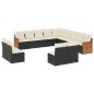 vidaXL 13-tlg. Garten-Sofagarnitur mit Kissen Schwarz Poly Rattan vidaXL 13-tlg. Garten-Sofagarnitur mit Kissen Schwarz Poly Rattan