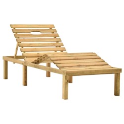 vidaXL Sonnenliege mit Creme Auflage Imprägniertes Kiefernholz