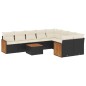 vidaXL 10-tlg. Garten-Sofagarnitur mit Kissen Schwarz Poly Rattan vidaXL 10-tlg. Garten-Sofagarnitur mit Kissen Schwarz Poly Rattan