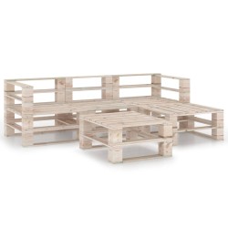 5-tlg. Garten-Lounge-Set aus Paletten Kiefernholz