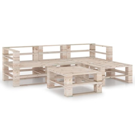 5-tlg. Garten-Lounge-Set aus Paletten Kiefernholz