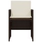 vidaXL 3-tlg. Bistro-Set mit Kissen Braun Poly Rattan vidaXL 3-tlg. Bistro-Set mit Kissen Braun Poly Rattan