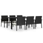 7-tlg. Garten-Essgruppe Poly Rattan Schwarz 7-tlg. Garten-Essgruppe Poly Rattan Schwarz