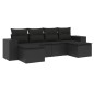 vidaXL 6-tlg. Garten-Sofagarnitur mit Kissen Schwarz Poly Rattan vidaXL 6-tlg. Garten-Sofagarnitur mit Kissen Schwarz Poly Rattan