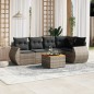 vidaXL 6-tlg. Garten-Sofagarnitur mit Kissen Grau Poly Rattan vidaXL 6-tlg. Garten-Sofagarnitur mit Kissen Grau Poly Rattan