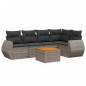 vidaXL 6-tlg. Garten-Sofagarnitur mit Kissen Grau Poly Rattan vidaXL 6-tlg. Garten-Sofagarnitur mit Kissen Grau Poly Rattan