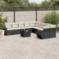 vidaXL 11-tlg. Garten-Sofagarnitur mit Kissen Schwarz Poly Rattan vidaXL 11-tlg. Garten-Sofagarnitur mit Kissen Schwarz Poly Rattan