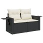 vidaXL 10-tlg. Garten-Sofagarnitur mit Kissen Schwarz Poly Rattan vidaXL 10-tlg. Garten-Sofagarnitur mit Kissen Schwarz Poly Rattan