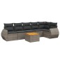 vidaXL 7-tlg. Garten-Sofagarnitur mit Kissen Grau Poly Rattan vidaXL 7-tlg. Garten-Sofagarnitur mit Kissen Grau Poly Rattan