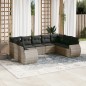 vidaXL 9-tlg. Garten-Sofagarnitur mit Kissen Grau Poly Rattan vidaXL 9-tlg. Garten-Sofagarnitur mit Kissen Grau Poly Rattan