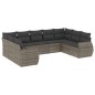vidaXL 9-tlg. Garten-Sofagarnitur mit Kissen Grau Poly Rattan vidaXL 9-tlg. Garten-Sofagarnitur mit Kissen Grau Poly Rattan