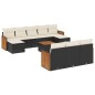 vidaXL 11-tlg. Garten-Sofagarnitur mit Kissen Schwarz Poly Rattan vidaXL 11-tlg. Garten-Sofagarnitur mit Kissen Schwarz Poly Rattan
