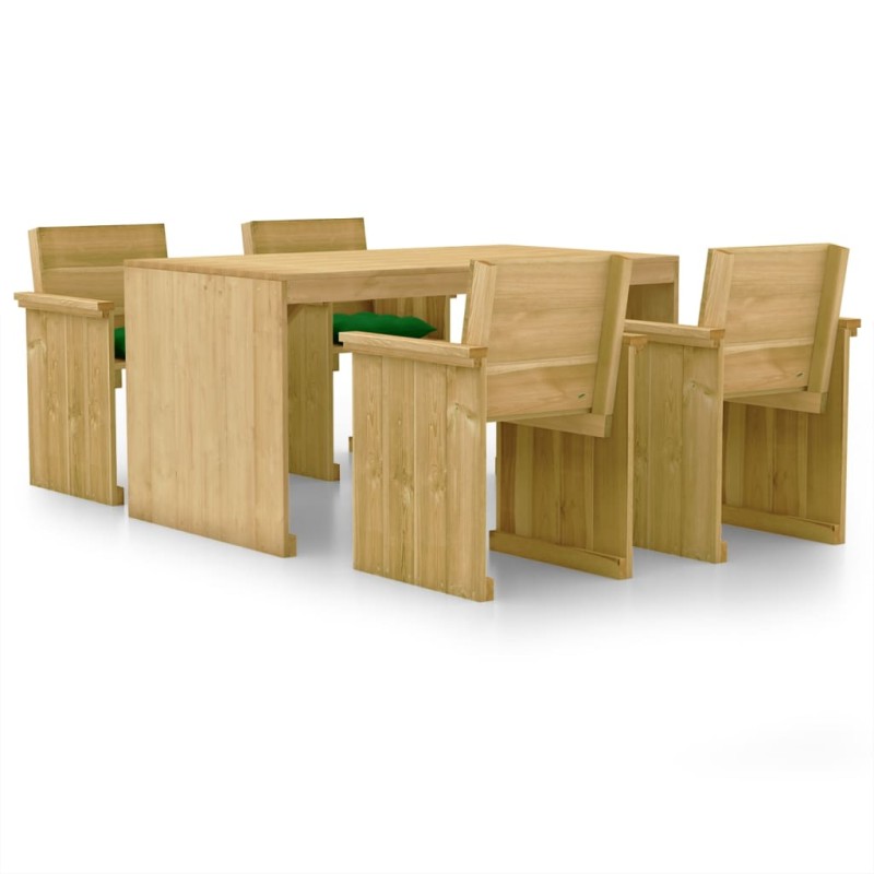 vidaXL 5-tlg. Garten-Essgruppe mit Kissen Imprägniertes Kiefernholz vidaXL 5-tlg. Garten-Essgruppe mit Kissen Imprägniertes Kiefernholz