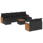 vidaXL 10-tlg. Garten-Sofagarnitur mit Kissen Schwarz Poly Rattan vidaXL 10-tlg. Garten-Sofagarnitur mit Kissen Schwarz Poly Rattan