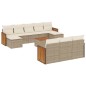 vidaXL 11-tlg. Garten-Sofagarnitur mit Kissen Beige Poly Rattan vidaXL 11-tlg. Garten-Sofagarnitur mit Kissen Beige Poly Rattan