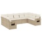 vidaXL 9-tlg. Garten-Sofagarnitur mit Kissen Beige Poly Rattan vidaXL 9-tlg. Garten-Sofagarnitur mit Kissen Beige Poly Rattan