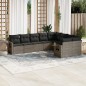 vidaXL 9-tlg. Garten-Sofagarnitur mit Kissen Grau Poly Rattan vidaXL 9-tlg. Garten-Sofagarnitur mit Kissen Grau Poly Rattan