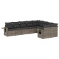 vidaXL 9-tlg. Garten-Sofagarnitur mit Kissen Grau Poly Rattan vidaXL 9-tlg. Garten-Sofagarnitur mit Kissen Grau Poly Rattan
