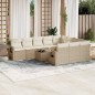 vidaXL 11-tlg. Garten-Sofagarnitur mit Kissen Beige Poly Rattan vidaXL 11-tlg. Garten-Sofagarnitur mit Kissen Beige Poly Rattan