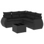 vidaXL 6-tlg. Garten-Sofagarnitur mit Kissen Schwarz Poly Rattan vidaXL 6-tlg. Garten-Sofagarnitur mit Kissen Schwarz Poly Rattan