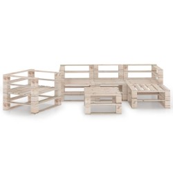 6-tlg. Garten-Lounge-Set aus Paletten Kiefernholz