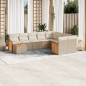 vidaXL 10-tlg. Garten-Sofagarnitur mit Kissen Beige Poly Rattan vidaXL 10-tlg. Garten-Sofagarnitur mit Kissen Beige Poly Rattan