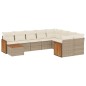 vidaXL 10-tlg. Garten-Sofagarnitur mit Kissen Beige Poly Rattan vidaXL 10-tlg. Garten-Sofagarnitur mit Kissen Beige Poly Rattan