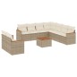 vidaXL 10-tlg. Garten-Sofagarnitur mit Kissen Beige Poly Rattan vidaXL 10-tlg. Garten-Sofagarnitur mit Kissen Beige Poly Rattan