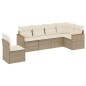 vidaXL 6-tlg. Garten-Sofagarnitur mit Kissen Beige Poly Rattan vidaXL 6-tlg. Garten-Sofagarnitur mit Kissen Beige Poly Rattan