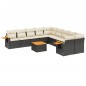 vidaXL 11-tlg. Garten-Sofagarnitur mit Kissen Schwarz Poly Rattan vidaXL 11-tlg. Garten-Sofagarnitur mit Kissen Schwarz Poly Rattan
