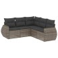 vidaXL 5-tlg. Garten-Sofagarnitur mit Kissen Grau Poly Rattan vidaXL 5-tlg. Garten-Sofagarnitur mit Kissen Grau Poly Rattan